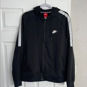 Nike Black and White Lightweight Jacket with Stripe Detail